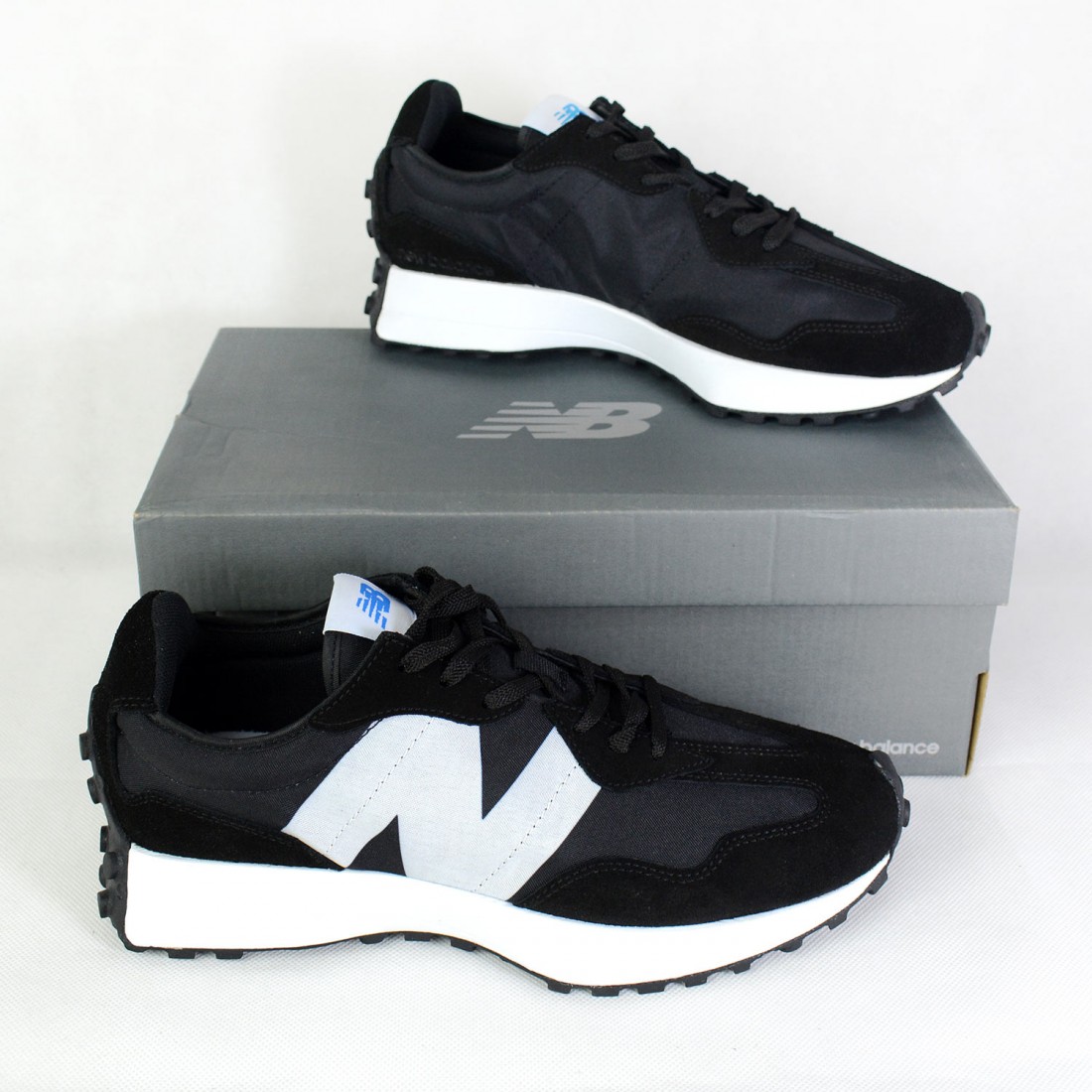 new balance 327 lab black white
